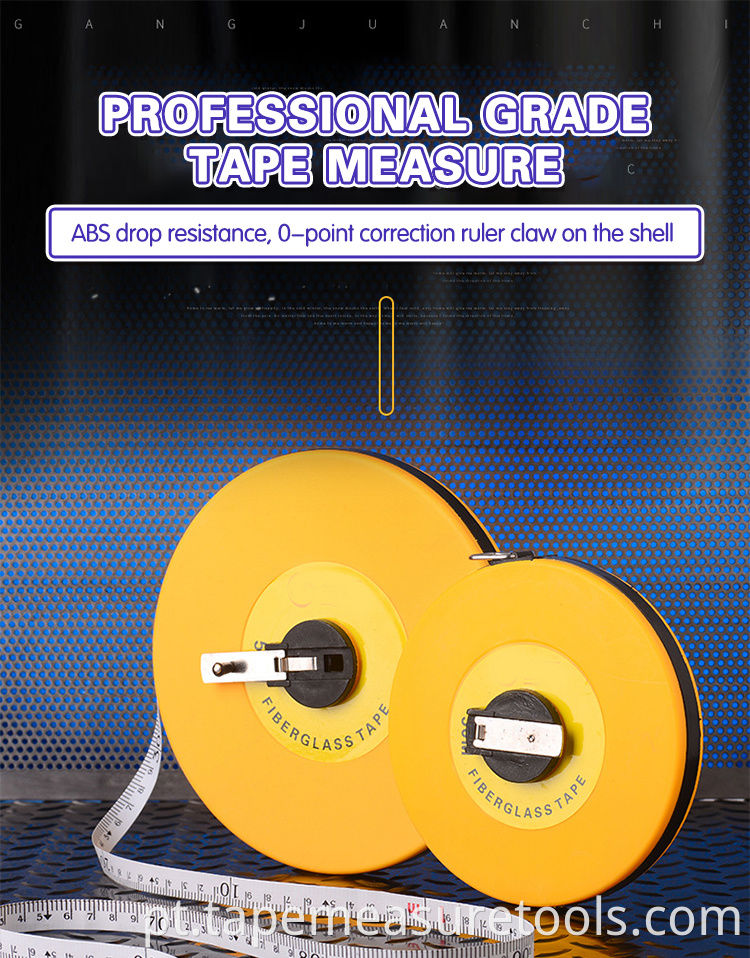 Régua de fibra de 30 m 50 m Régua de disco de 100 m fita métrica de plástico macia manual pode ser personalizada fita métrica de couro